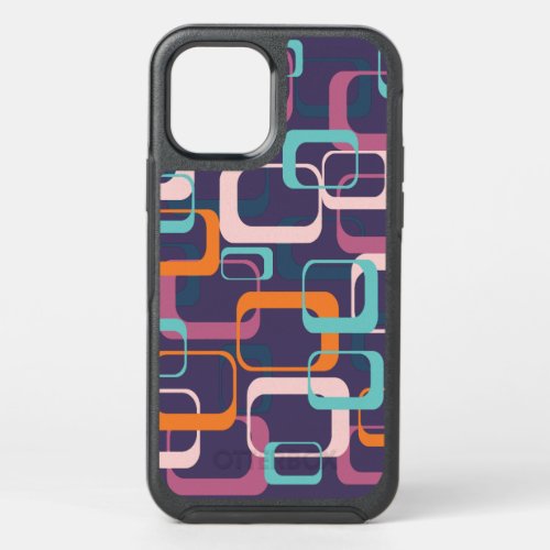 Retro Geometric Mid Century Shapes Art Purple OtterBox Symmetry iPhone 12 Case