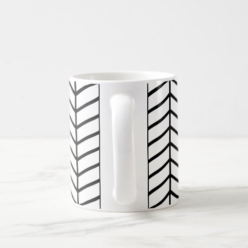Retro Geometric Minimalist White Black 60s Scandi Coffee Mug