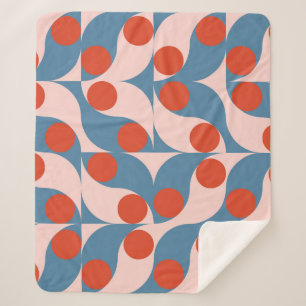 Retro Geometric: Modern Vintage Mosaic. Sherpa Blanket