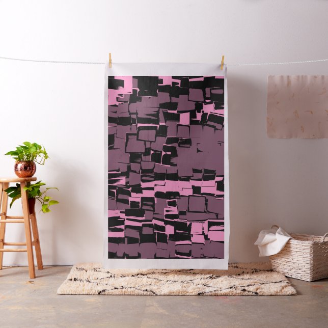 Retro Geometric Mosaic Abstract Art #3 Fabric (In Situ)