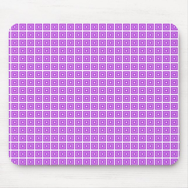 Retro Geometric Mousepad, Purple Mouse Pad (Front)