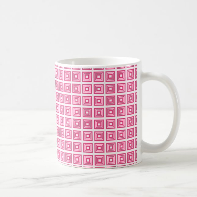 Retro Geometric Mug, Pink Coffee Mug (Right)