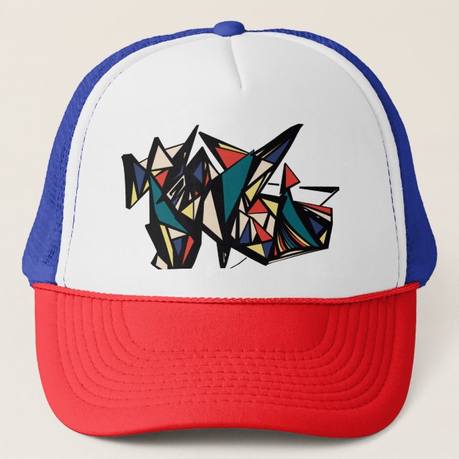 "Retro" geometric multi-color hat (Front)
