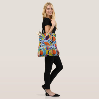 Retro Geometric Palm Springs Tote Bag