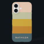 Retro Geometric Pastel Color Block Personalized iPhone 16 Case<br><div class="desc">Retro Geometric Pastel Color Block Personalized Phone Case</div>