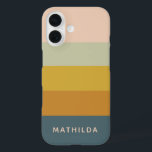 Retro Geometric Pastel Color Block Personalized iPhone 16 Case<br><div class="desc">Retro Geometric Pastel Color Block Personalized Phone Case</div>