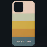 Retro Geometric Pastel Color Block Personalized iPhone 12 Pro Max Case<br><div class="desc">Retro Geometric Pastel Color Block Personalized Phone Case</div>