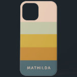 Retro Geometric Pastel Color Block Personalized iPhone 12 Pro Max Case<br><div class="desc">Retro Geometric Pastel Color Block Personalized Phone Case</div>