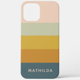 Retro Geometric Pastel Color Block Personalized iPhone 12 Pro Max Case