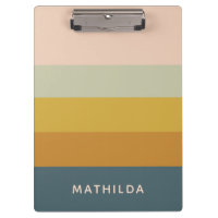 Retro Geometric Pastel Color Block Personalized