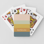 Retro Geometric Pastel Color Block Personalized Playing Cards at Zazzle