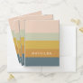 Retro Geometric Pastel Color Block Personalized Pocket Folder