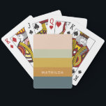 Retro Geometric Pastel Color Block Personalized Poker Cards<br><div class="desc">Retro Geometric Pastel Color Block Personalized Stationery Playing Cards</div>