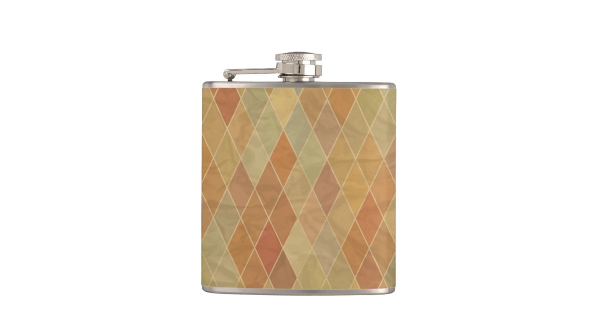 Geometric Flask Retro geometric pattern 2 flask | Zazzle