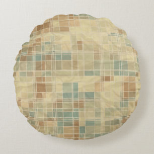 Retro geometric pattern 2 round pillow
