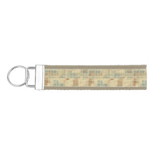 Retro geometric pattern 2 wrist keychain