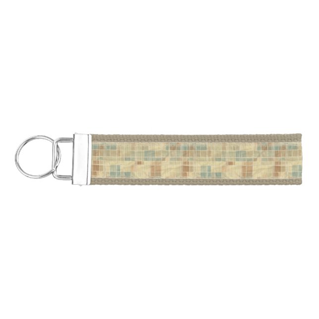 Retro geometric pattern 2 wrist keychain (Keys on Left)