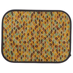 Retro geometric pattern 3 car mat