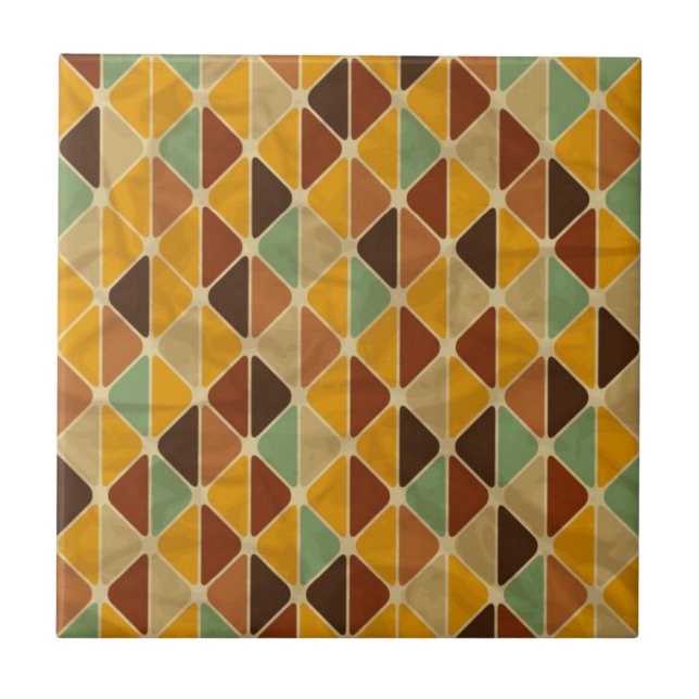 Retro geometric pattern 3 ceramic tile (Front)