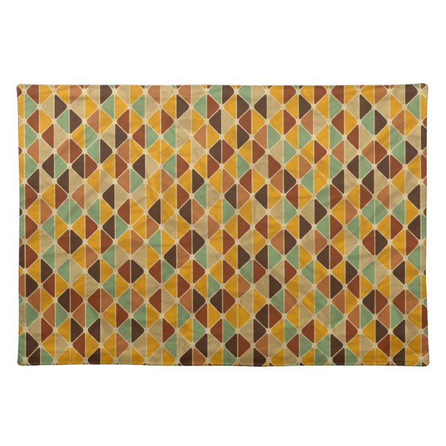 Retro geometric pattern 3 cloth placemat (Front)