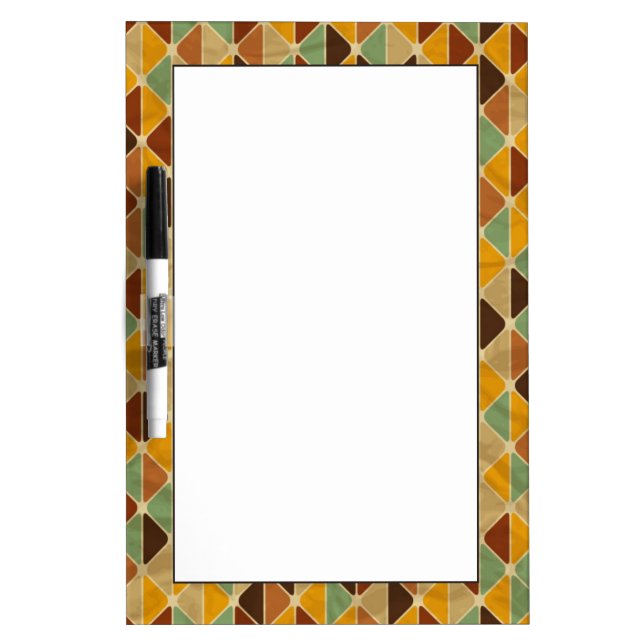 Retro geometric pattern 3 dry erase board (Front)