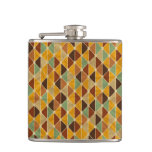 Retro geometric pattern 3 hip flask