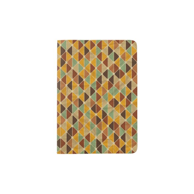 Retro geometric pattern 3 passport holder (Front)