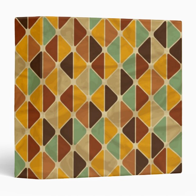 Retro geometric pattern 3 ring binder (Front/Spine)