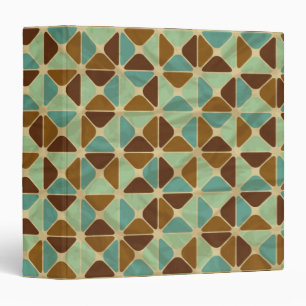 Retro geometric pattern 3 ring binder