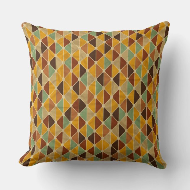 Retro geometric pattern 3 throw pillow (Front)