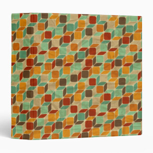 Retro geometric pattern 4 3 ring binder