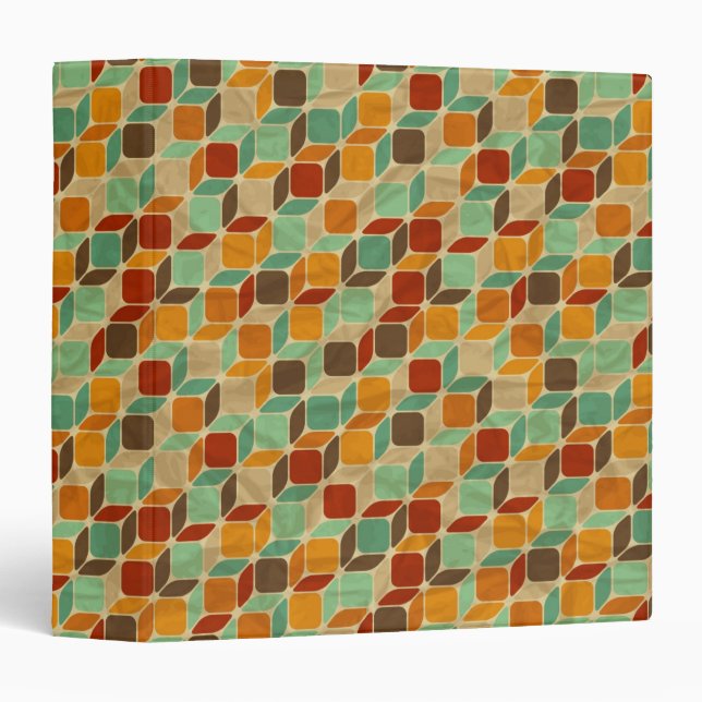 Retro geometric pattern 4 3 ring binder (Front/Spine)