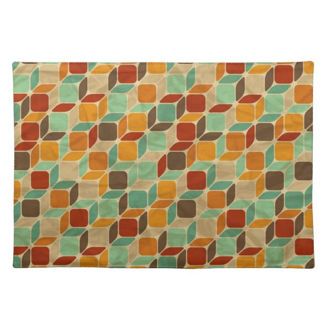 Retro geometric pattern 4 cloth placemat (Front)