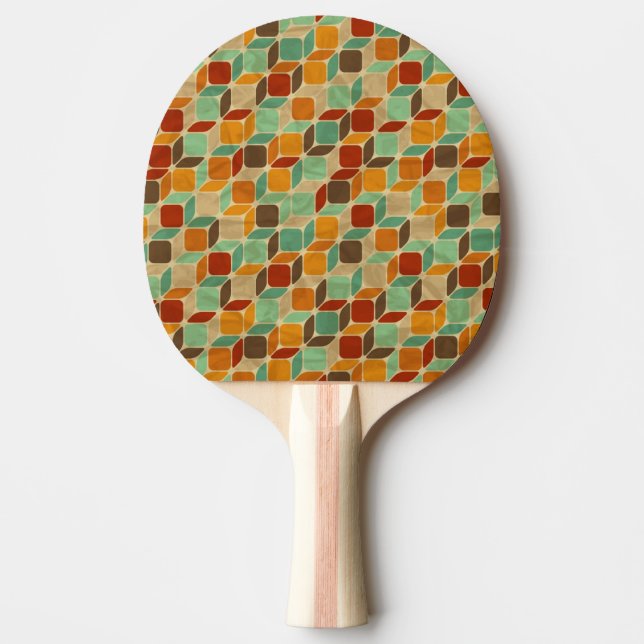 Retro geometric pattern 4 Ping-Pong paddle (Front)