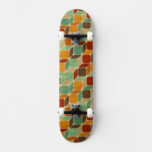 Retro geometric pattern 4 skateboard deck (Front)