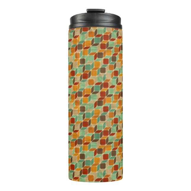 Retro geometric pattern 4 thermal tumbler (Front)