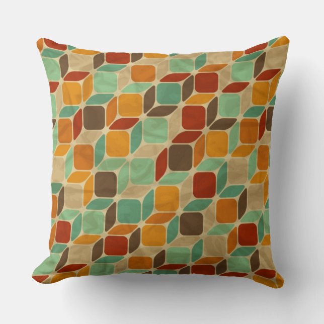 Retro geometric pattern 4 throw pillow (Front)