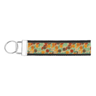 Retro geometric pattern 4 wrist keychain
