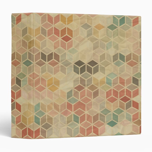 Retro geometric pattern 5 3 ring binder (Front/Spine)