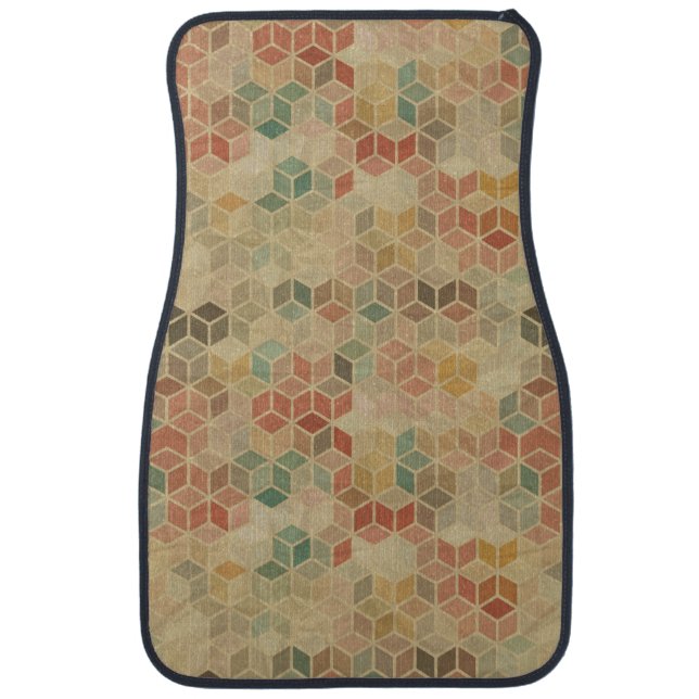 Retro geometric pattern 5 car floor mat (Front)