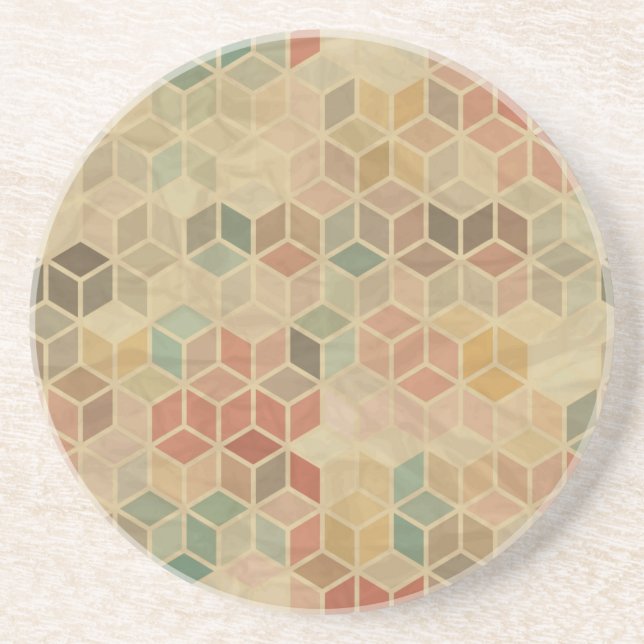 Retro geometric pattern 5 coaster (Front)