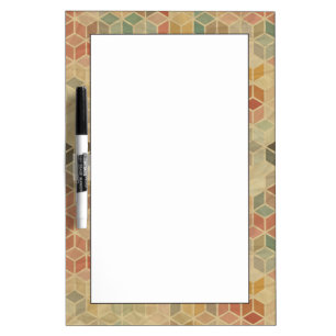 Retro geometric pattern 5 dry erase board