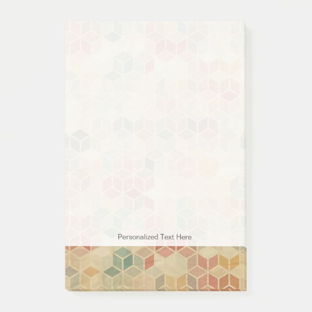 Retro geometric pattern 5 post-it notes (Front)