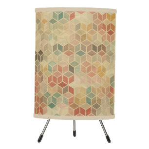 Retro geometric pattern 5 tripod lamp