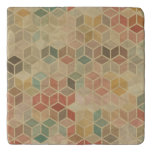 Retro geometric pattern 5 trivet
