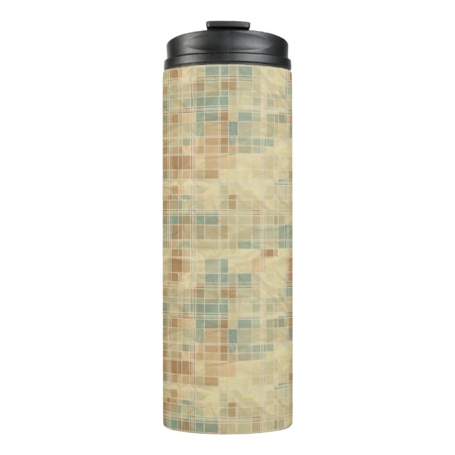 Retro geometric pattern 6 thermal tumbler (Front)