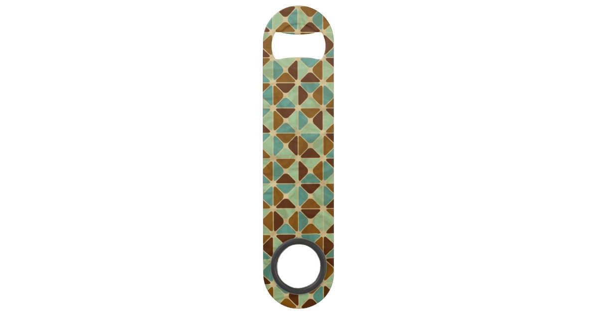 Retro geometric pattern bar key | Zazzle