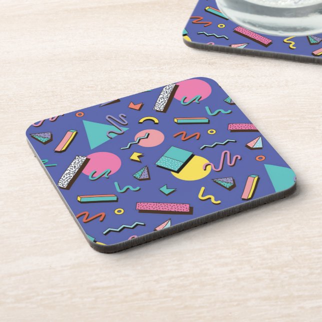 Retro Geometric Pattern Beverage Coaster (Left Side)