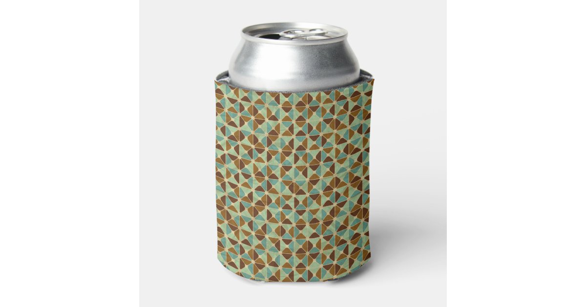 Retro geometric pattern can cooler | Zazzle
