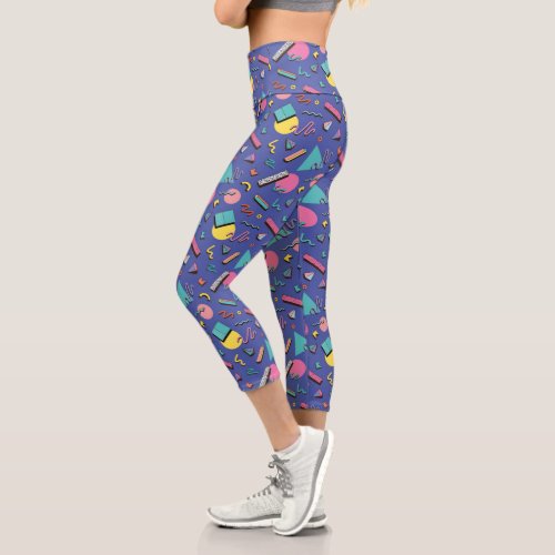 Retro Geometric Pattern Capri Leggings